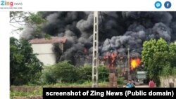 Một xưởng sản xuất bốc cháy ở Thanh Oai, Hà Nội, làm 3 người chết; 10/9/2022.